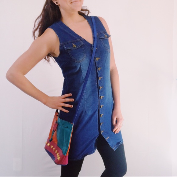 Vintage Dresses & Skirts - Vintage Denim button down dress